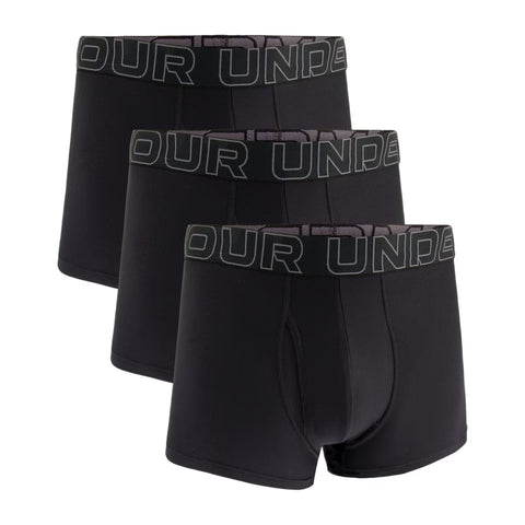 UA Performance Tech Solid 3in 3 pk Black