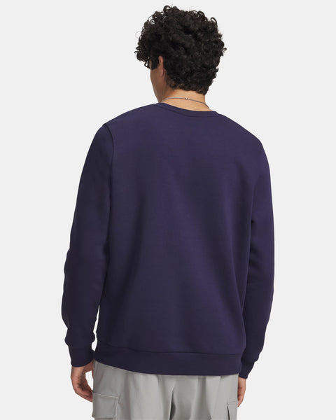 UA Icon Fleece Crew Midnight Navy | White