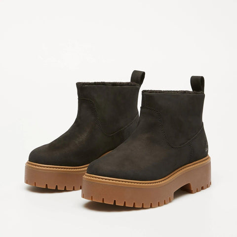 Stone Street Mid Warm Lined Boot Black Nubuck